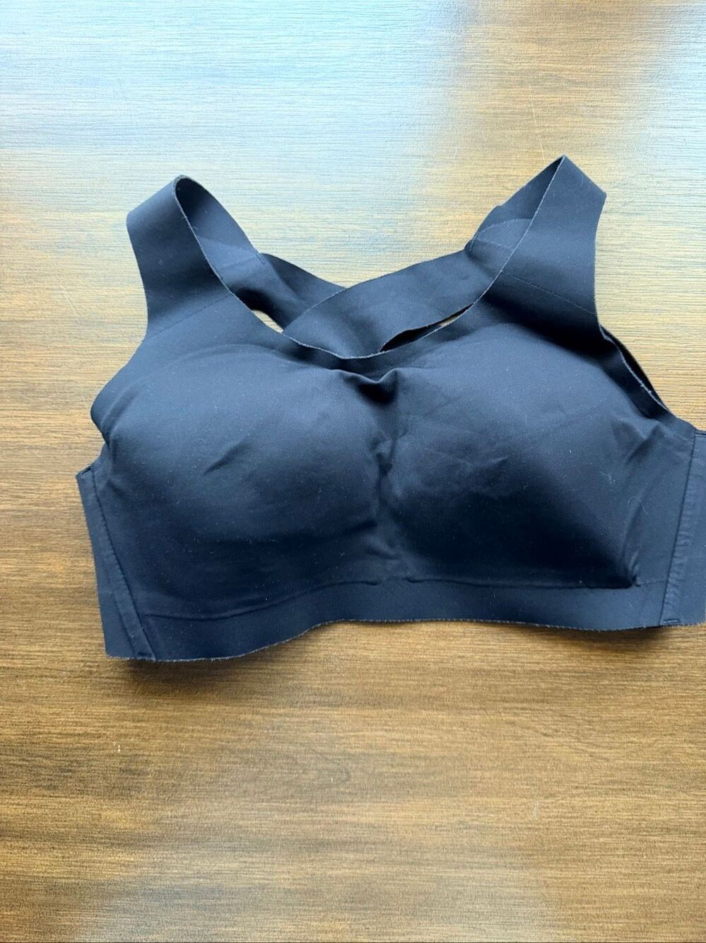 Lululemon Black Strappy Padded Athletic Sports Bra Workout Gym Top Size 32D
